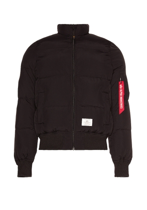ALPHA INDUSTRIES MA-1 Quilted Flight Jacket in Black - Black. Size M (also in ).