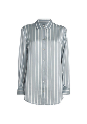Asceno Silk Striped London Pyjama Shirt