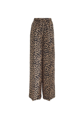 Max Mara Silk Leopard Print Trousers