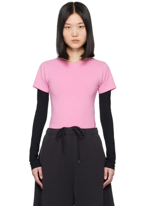 MM6 Maison Margiela Pink & Black Layered Long Sleeve T-Shirt