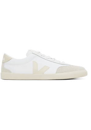 VEJA White & Gray Volley Canvas Sneakers
