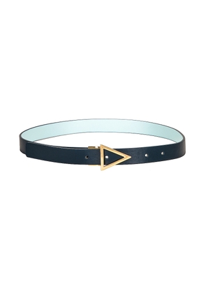Bottega Veneta Reversible Triangle Leather Belt in Deep Blue  Pale Blue  & Gold - Navy. Size 80 (also in ).