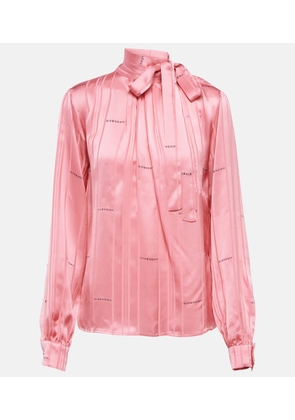 Givenchy Logo-jacquard satin blouse