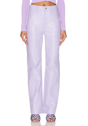 REMAIN Leather Straight Pant in Pastel Lilac - Lavender. Size 32 (also in ).