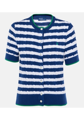 Polo Ralph Lauren Striped cable-knit cotton cardigan