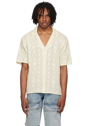 Represent Off-White Open Spread Collar Shirt