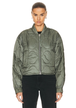 AGOLDE x Shoreditch Ski Club Iona Quilted Jacket in Laurel - Green. Size XL (also in ).