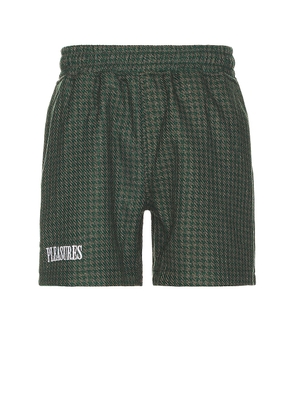 Pleasures Intercept Houndstooth Shorts in Green - Green. Size S (also in ).
