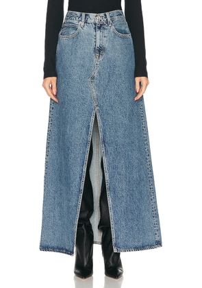 SLVRLAKE Dallas Maxi Skirt in Hard Times - Blue. Size 24 (also in 25).