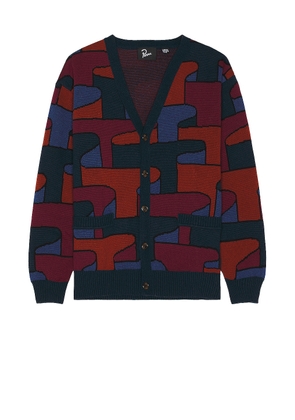By Parra Canyons All Over Knitted Cardigan in Multi - Navy. Size S (also in L, XL/1X).
