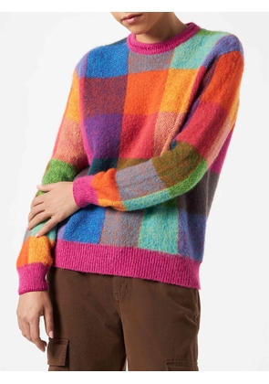 Mc2 Saint Barth Woman Brushed Sweater With Check Pattern