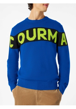 Mc2 Saint Barth Man Blue Sweater With Courma Lettering