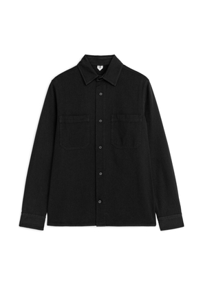 Cotton Twill Overshirt - Black