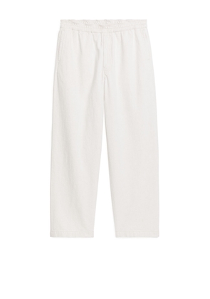 Relaxed Cotton Linen Trousers - Beige