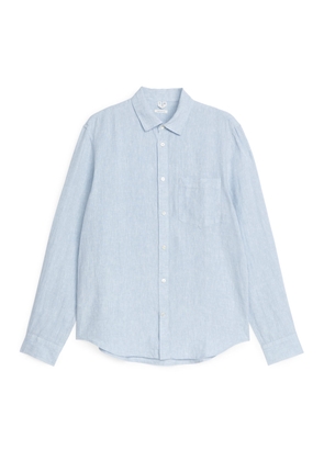 Regular-Fit Linen Shirt - Blue