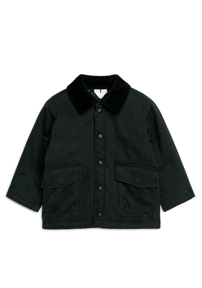 Corduroy Collar Jacket - Black
