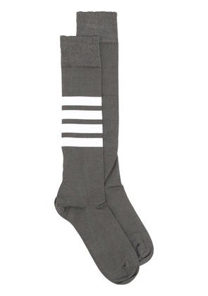 Thom Browne Over The Calf Socks With 4 Bar