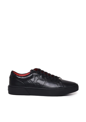 Hugo Boss Leather Lace-Up Sneakers Com Special Embossed Graphic