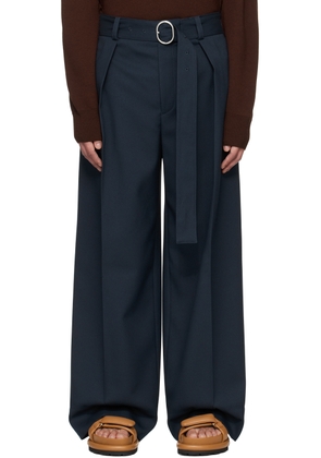 Jil Sander Blue Belted Trousers