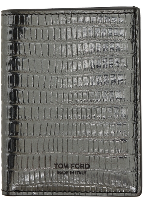 TOM FORD Gunmetal Tejus T Line Folding Card Holder