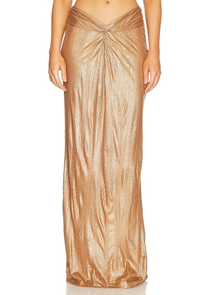 Auteur Uma Twisted Skirt in Metallic Gold. Size L, S.
