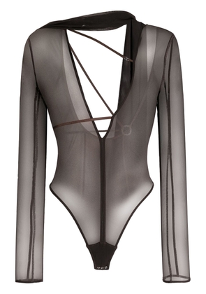 Jacquemus Le body Abanaba semi-sheer bodysuit - Brown