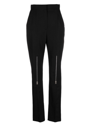Alexander McQueen zip-embellished wool trousers - Black