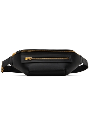 TOM FORD Black Soft Grain Leather Buckle Pouch