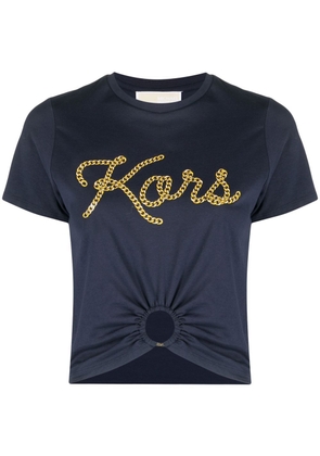 Michael Michael Kors gathered-detail cotton T-shirt - Blue