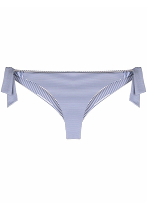 Emporio Armani stripe-print bikini bottoms - Blue