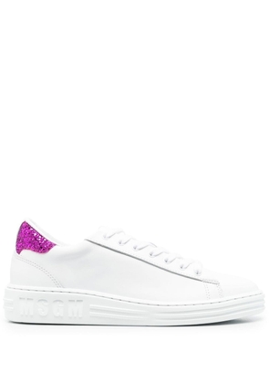 MSGM contrast heel-counter leather sneakers - White