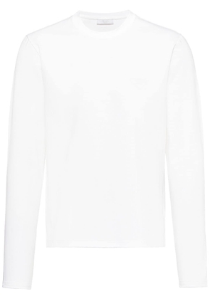 Prada logo plaque long-sleeved T-shirt - White
