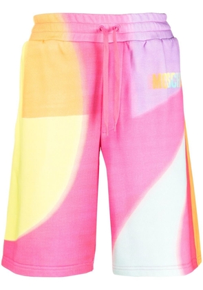 Moschino rainbow-print track shorts - Pink