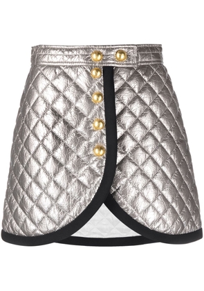 George Keburia asymmetric quilted miniskirt - Grey