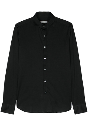 Canali cutaway-collar cotton shirt - Black