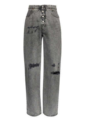 MM6 Maison Margiela distressed wide-leg jeans - Black