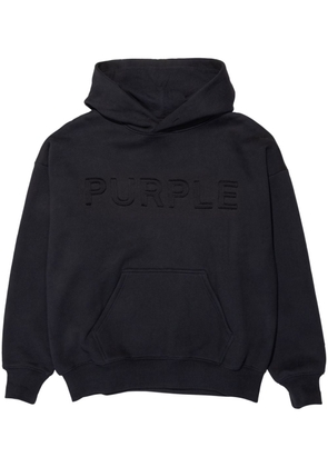 Purple Brand logo-embossed fleece hoodie - Black
