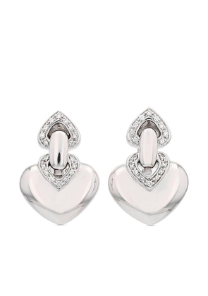 Bvlgari Pre-Owned 1990s 18kt white gold Cuore diamond earrings - Silver