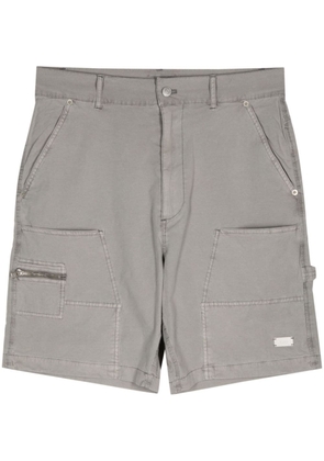izzue logo-plaque stretch-cotton shorts - Grey