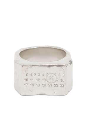 MM6 Maison Margiela geometric numeric signature ring - Silver