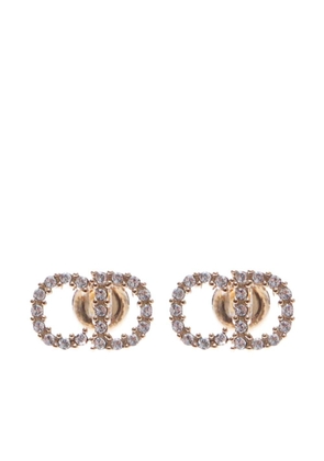 Christian Dior Pre-Owned CD rhinestone stud earrings - Gold