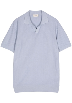Altea chevron-knit polo shirt - Blue