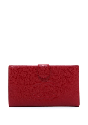 CHANEL Pre-Owned 2001-2002 CC-stitch continental wallet - Red