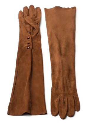 Prada full-finger suede gloves - Brown