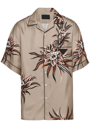 Prada floral-print silk shirt - Neutrals