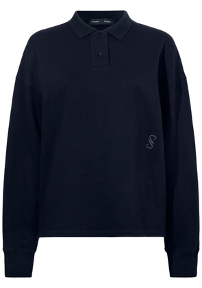 Proenza Schouler logo-print cotton polo shirt - Black