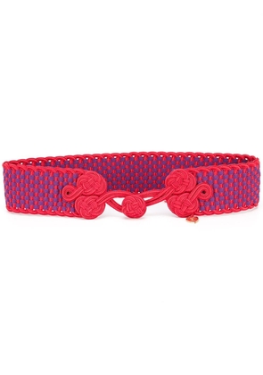 Saint Laurent Pre-Owned 1980's woven belt - Red