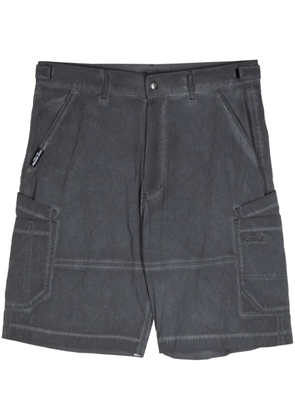 izzue logo-embroidered faded-effect shorts - Grey