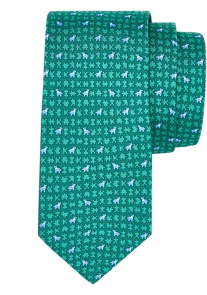 Ferragamo puzzle-print silk tie - Green