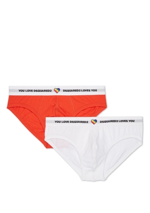 Dsquared2 logo-waistband briefs (pack of two) - Orange